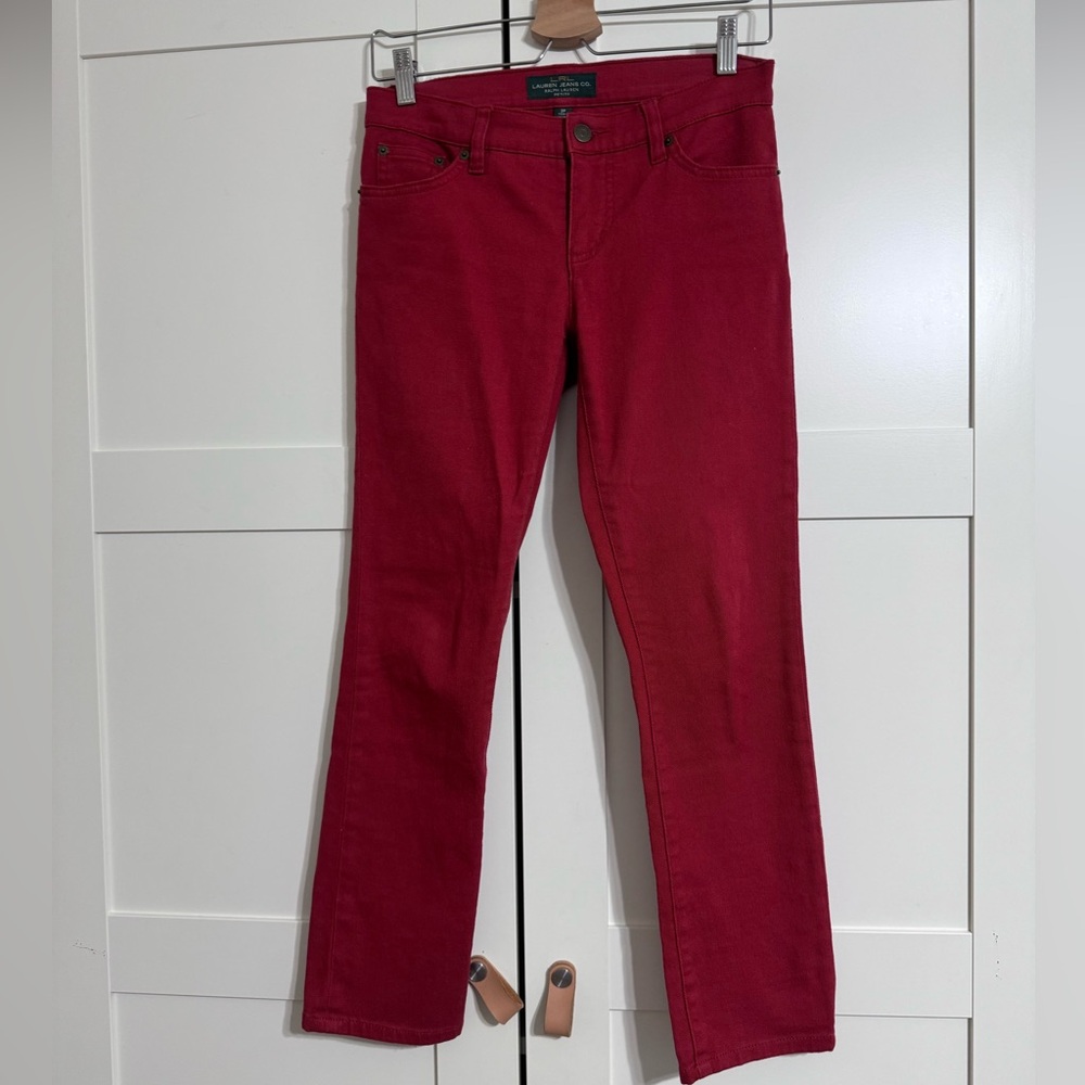 Lauren Ralph Lauren Red Modern straight leg ankle jeans